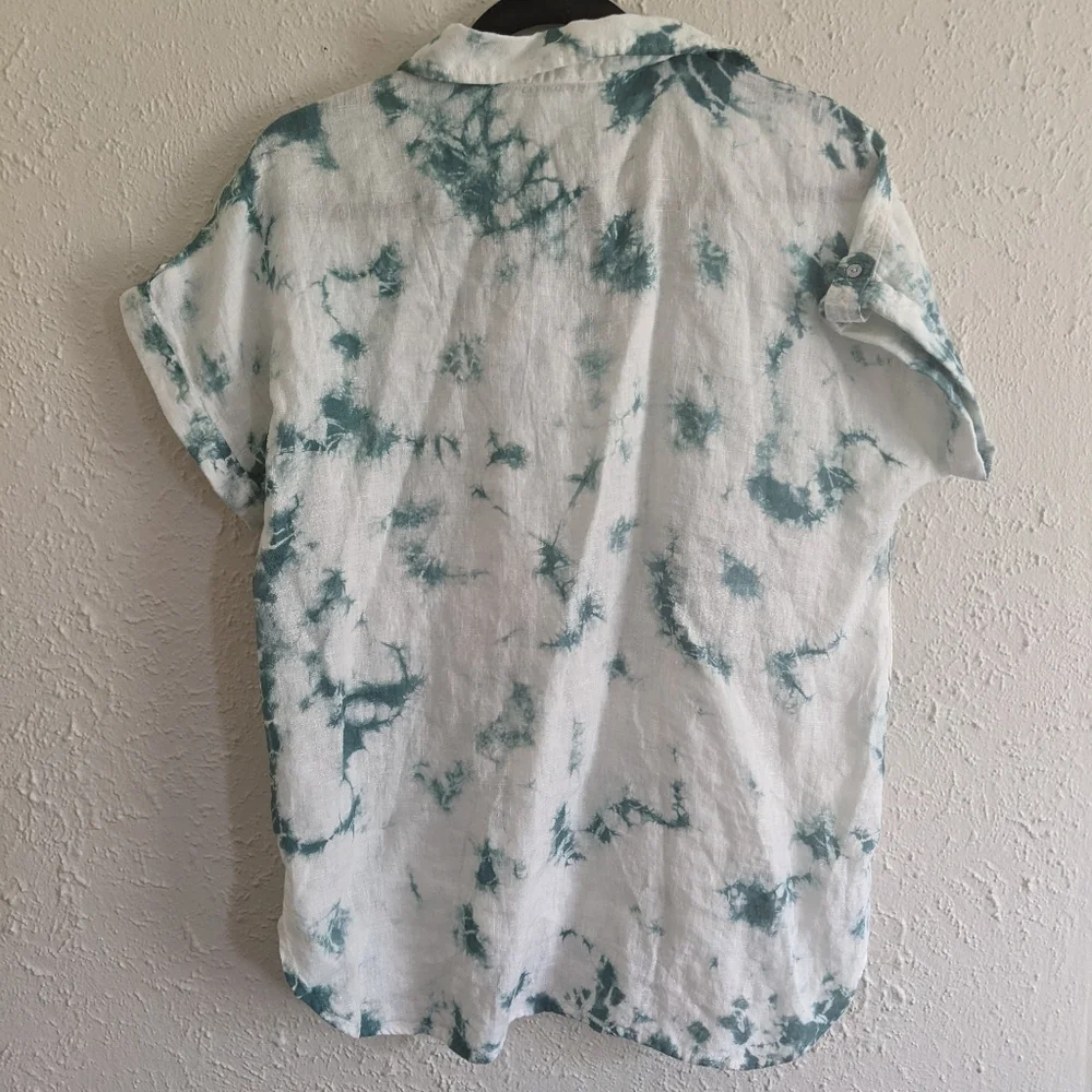 NWT Rachel Zoe Tie Dye Linen Top - Picture 8 of 8